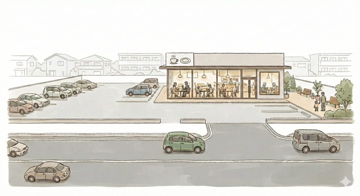 立地が9割-ロードサイドからどうやって入りやすい設計にするか郊外型立地-飲食店の立地診断と店舗デザインの相談窓口